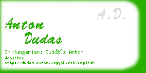 anton dudas business card